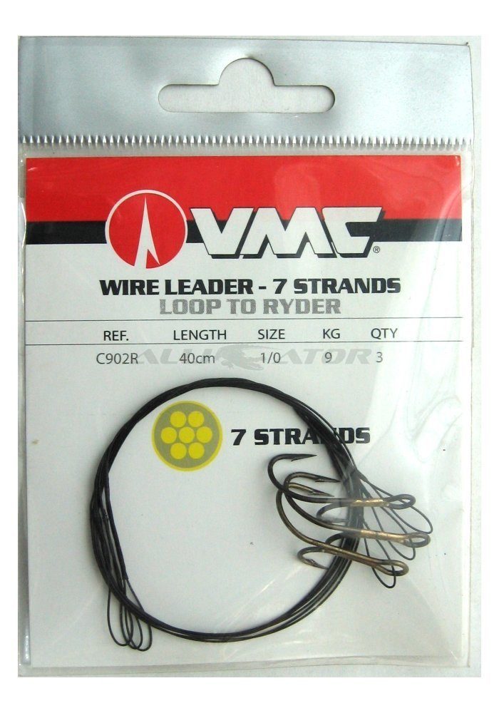 Поводок металлический с двойником VMC №2/0 - 12кг - 40см
