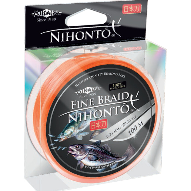 Плетеный шнур Mikado Nihonto Fine Braid Orange 150м - 0.20мм - 16.60 кг