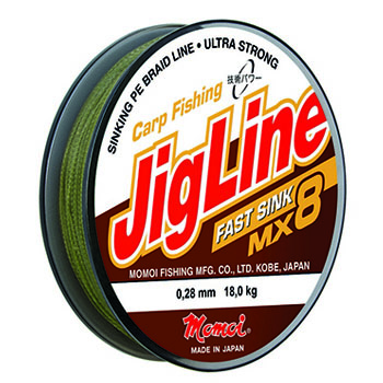 Плетеный шнур Momoi JigLine Fast Sink Khaki 100м - 0.28мм - 18кг
