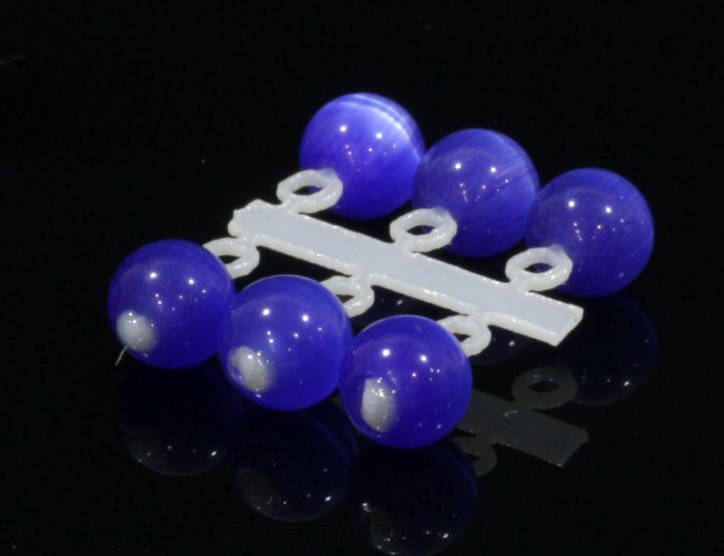 Микро-Бис Кошачий глаз 4мм синий Россия