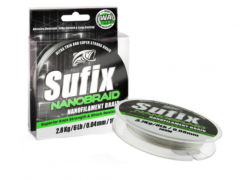 Плетеный шнур Sufix Nano Braid 100м - 0.08мм - 3.7 кг