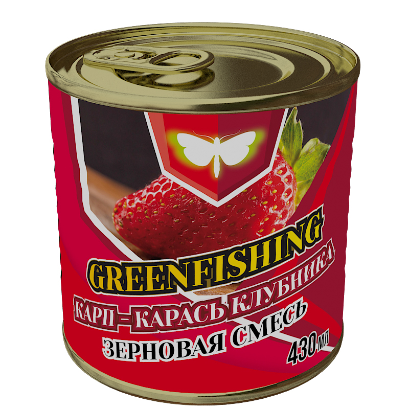 Добавка Greenfishing Зерновой микс Карп-Карась Клубника 430мл