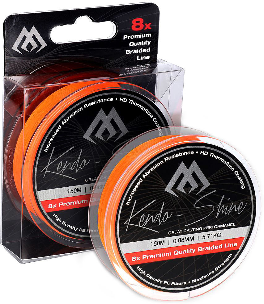 Плетеный шнур Mikado Kendo Shine 8-x HDPE Orange 150м - 0.08мм - 5.71кг