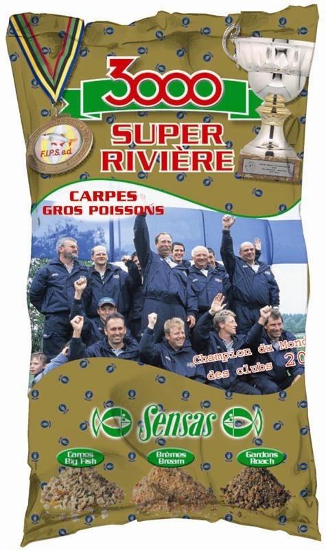 Прикормка летняя Sensas 3000 Super Riviere Carp 1кг