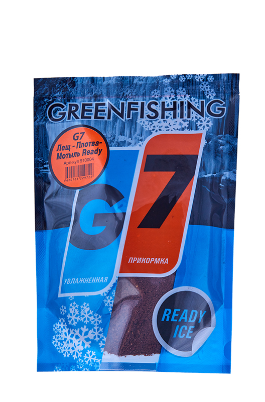 Прикормка зимняя Greenfishing G7 Ready Ice Лещ-Плотва Мотыль 350гр