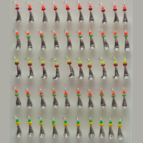 Мормышки свинцовые Уралка №1 серебро набор Россия