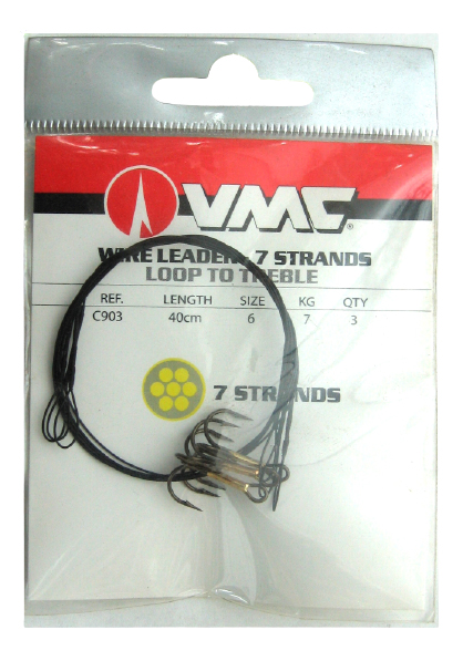 Поводок металлический с тройником VMC №1 - 12кг - 40см