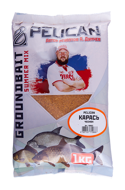 Прикормка летняя Pelican Карась Чеснок 1кг