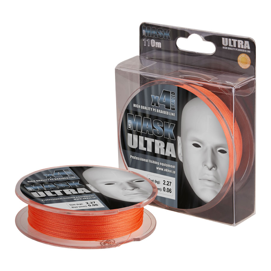 Плетеный шнур Akkoi Mask Ultra 4Х Orange 110м - 0.16мм - 6.8кг