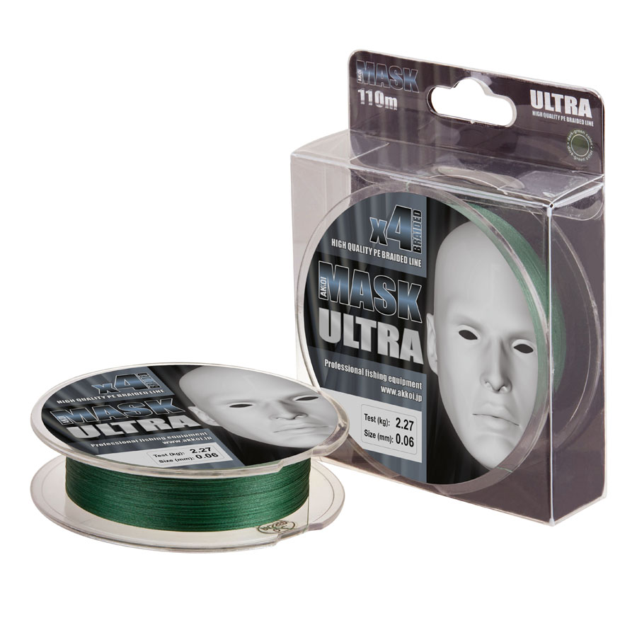 Плетеный шнур Akkoi Mask Ultra 4Х Green 110м - 0.16мм - 6.8кг