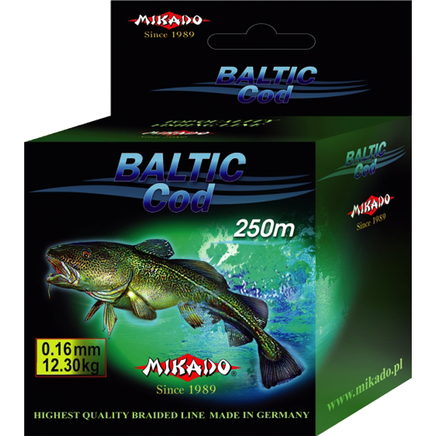 Плетеный шнур Mikado Baltic Cod Green 250м - 0.24мм - 19.3кг