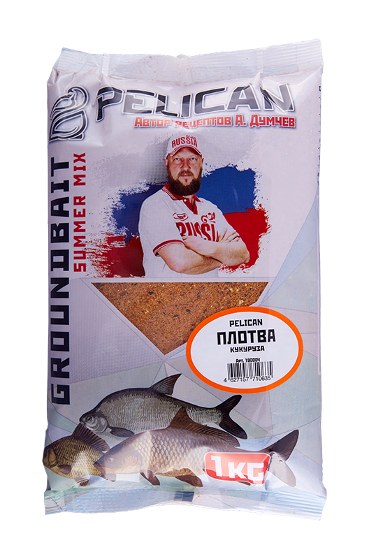 Прикормка летняя Pelican Плотва Кукуруза 1кг