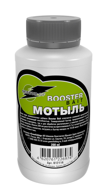 Добавка аминокислоты Greenfishing Booster Bait Мотыль 200мл