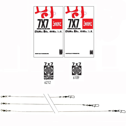 Поводки струна Lucky John Pro Series Ssw Afw 7х7 25см - 0.28мм - 9кг